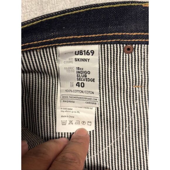 The Unbranded Brand Size 40 X 32 UB169 Japanese Selvedge Jeans Skinny NWT - Picture 5 of 7